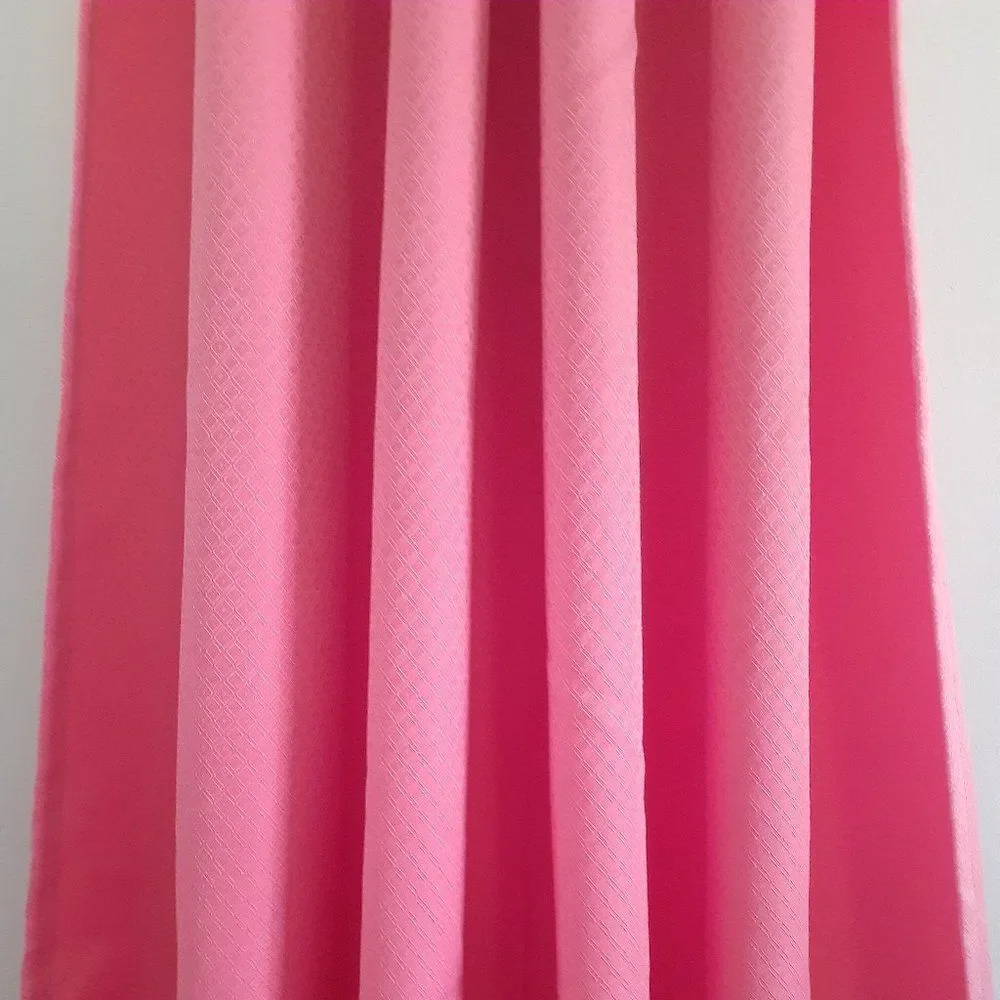 Grommet Top Window Salmon Pink Drapes Window Curtain Diamond Pattern 84 Inch